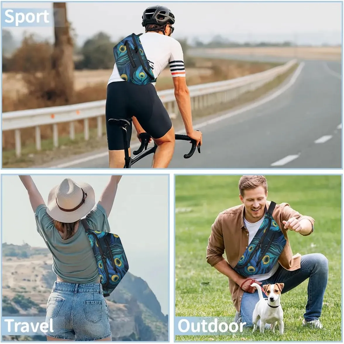 Crossbody Sling Bag for Women Men Farm Chicken Lightweight Waterproof Travel Essentials