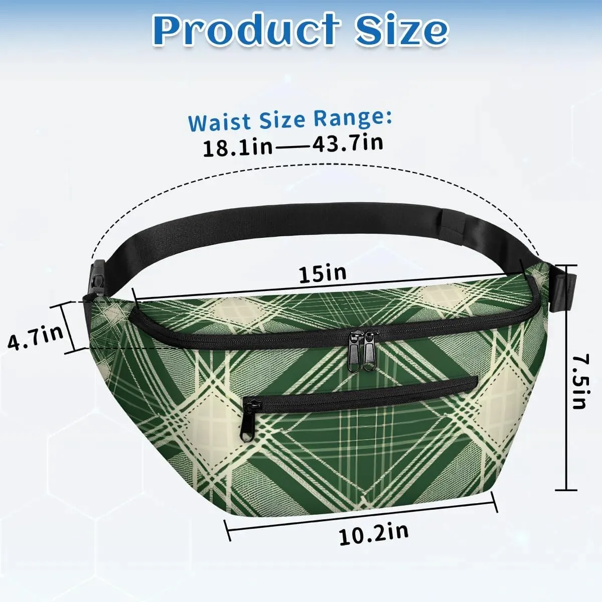 Crossbody Sling Bag for Women Men Plaid Pattern Lightweight Waterproof Travel Essentials