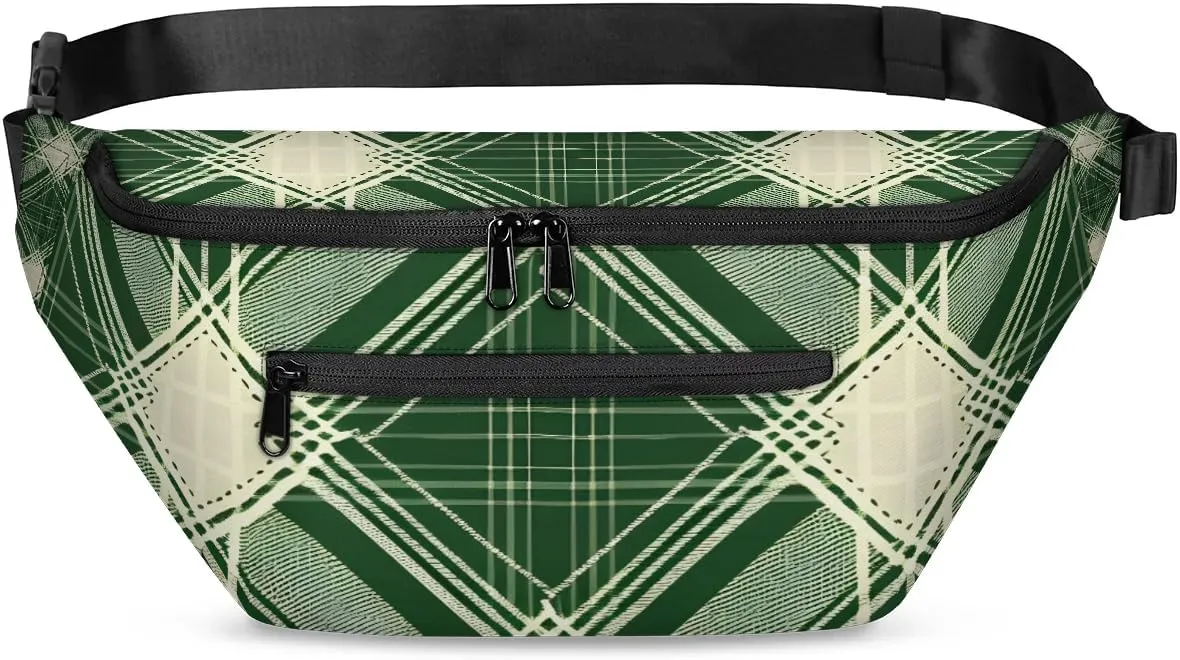 Crossbody Sling Bag for Women Men Plaid Pattern Lightweight Waterproof Travel Essentials