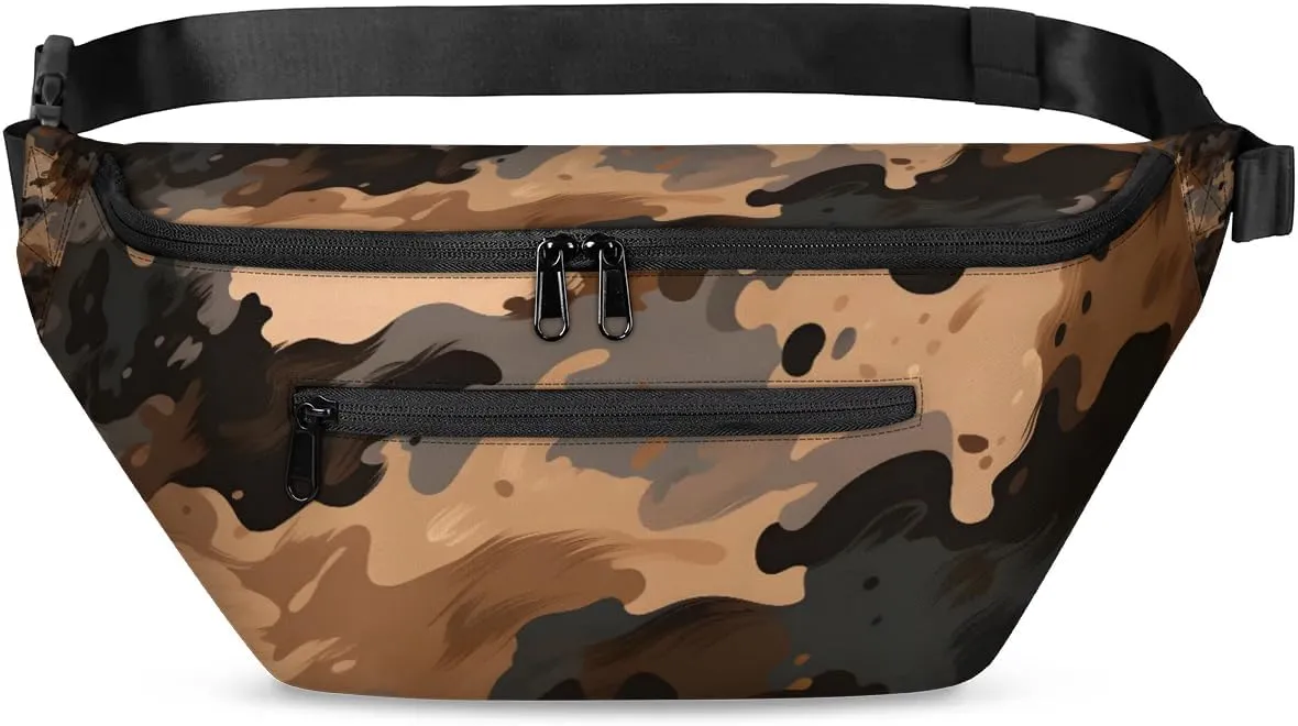 Crossbody Sling Bags for Women Men Brown Camo Casual Sling Backpack Daypack Chest Bag for Travel Sport Hiking Running