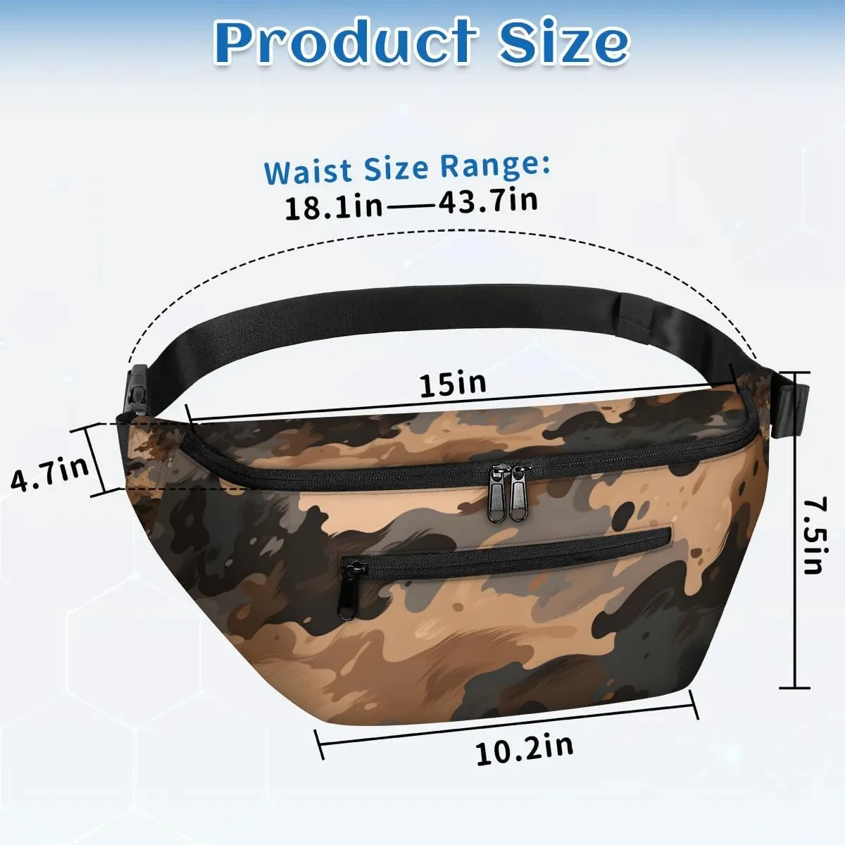 Crossbody Sling Bags for Women Men Brown Camo Casual Sling Backpack Daypack Chest Bag for Travel Sport Hiking Running