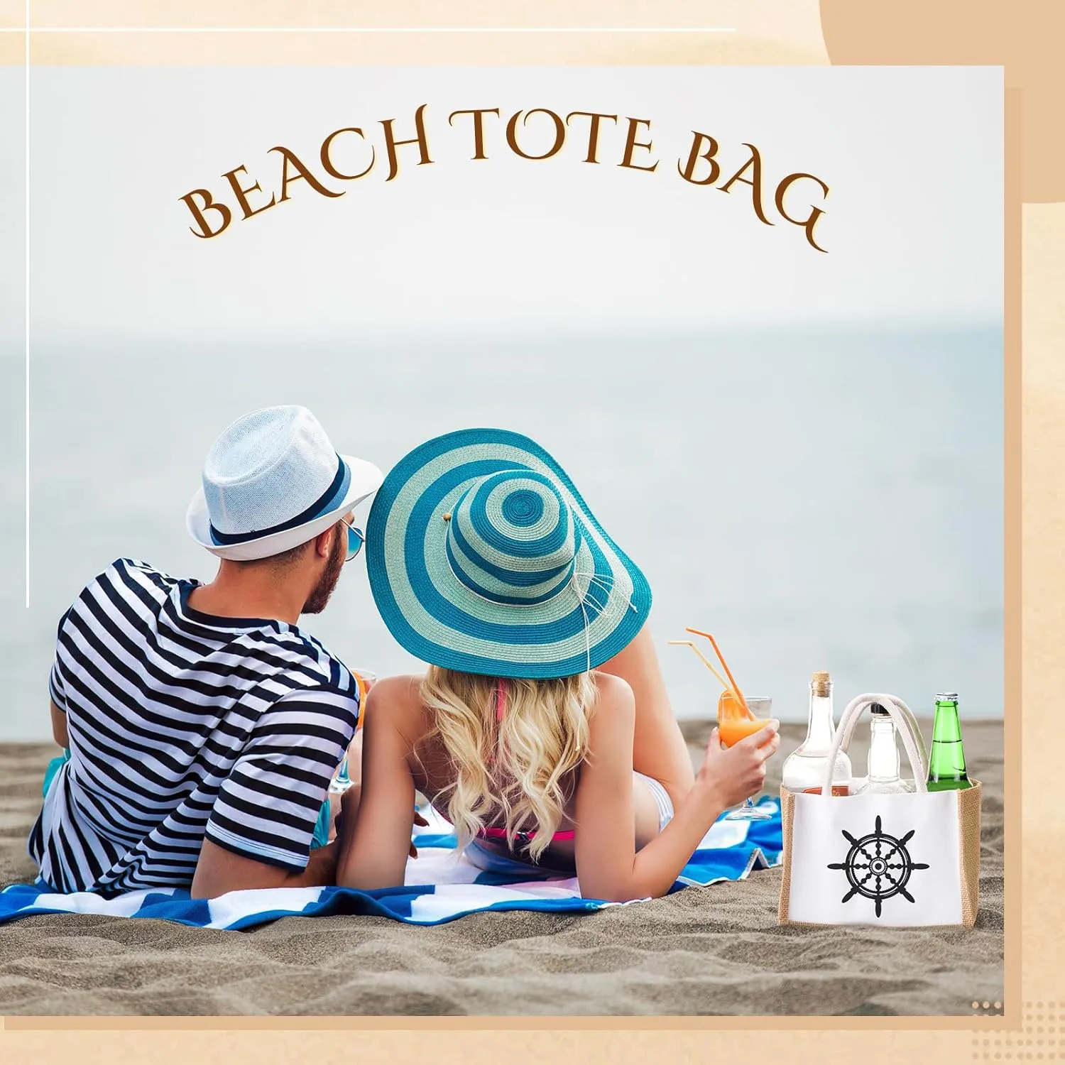 Cunno 24 Pcs Burlap Tote Bag Mini Jute Reusable Waterproof Bag with Handles Small Blank Canvas for Wedding Beach DIY Gift(Elegant,9.06 x 6.3 x 5.12)