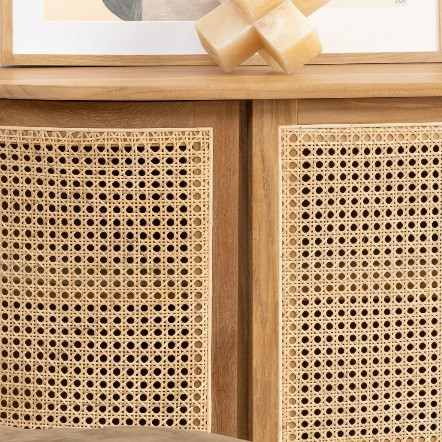 Curved Rattan Sideboard