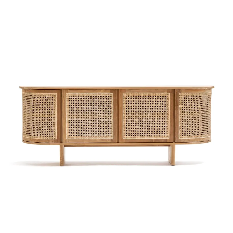 Curved Rattan Sideboard