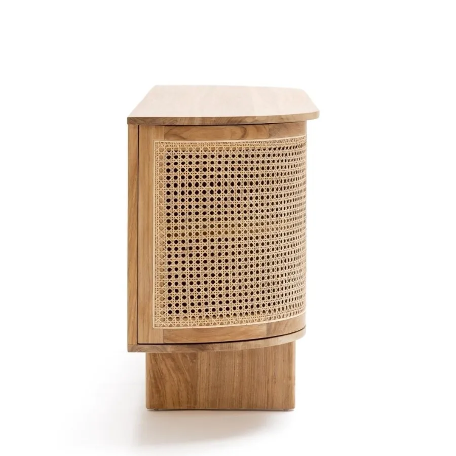 Curved Rattan Sideboard
