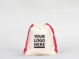 Custom Drawstring Bags -  4"W x 5"H  (10 cm x 13 cm) -  Wedding Favor Bags - Cotton Drawstring Bags