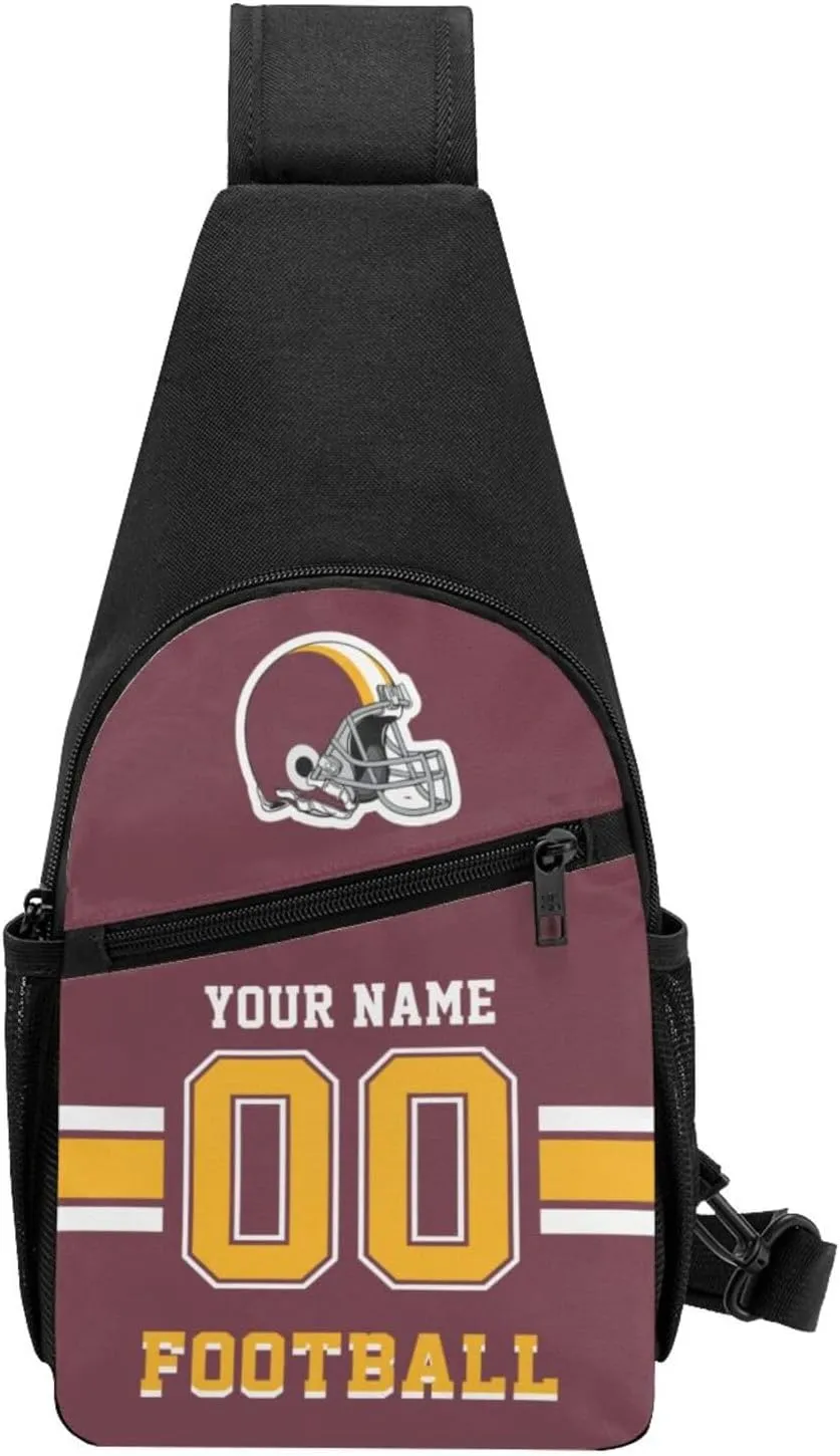 Custom Sling Bag, Personalized Crossbody Bags with Name and Number, Customize Sling Shoulder Backpack