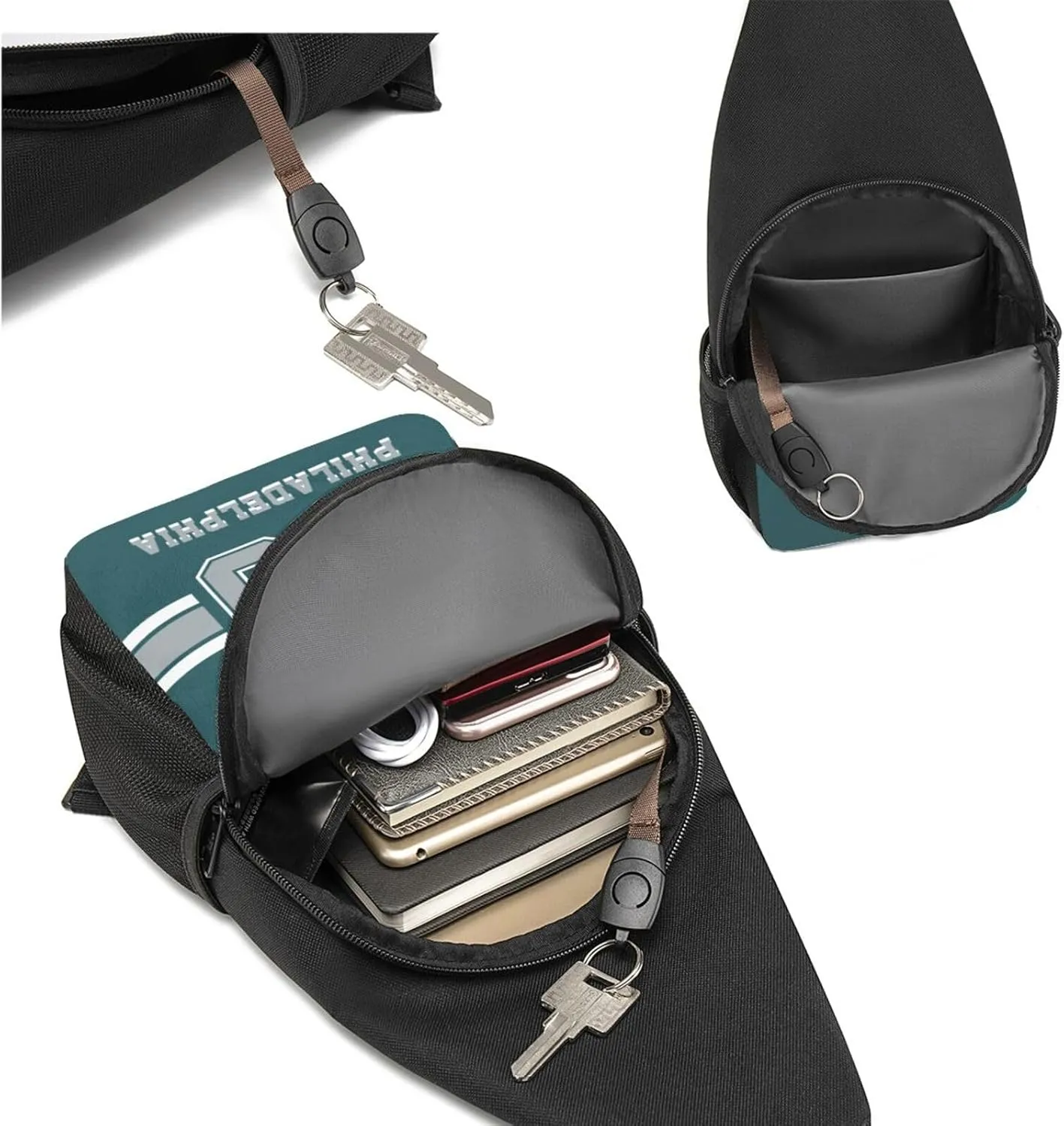 Custom Sling Bag, Personalized Crossbody Bags with Name and Number, Customize Sling Shoulder Backpack