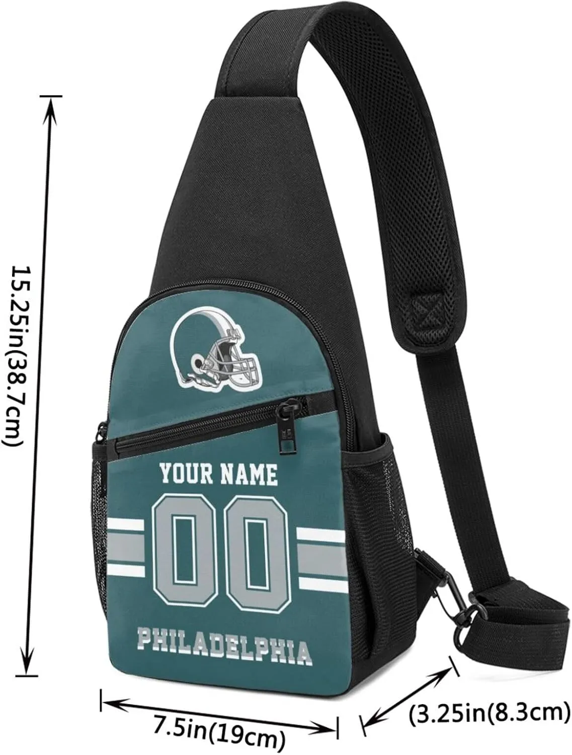 Custom Sling Bag, Personalized Crossbody Bags with Name and Number, Customize Sling Shoulder Backpack