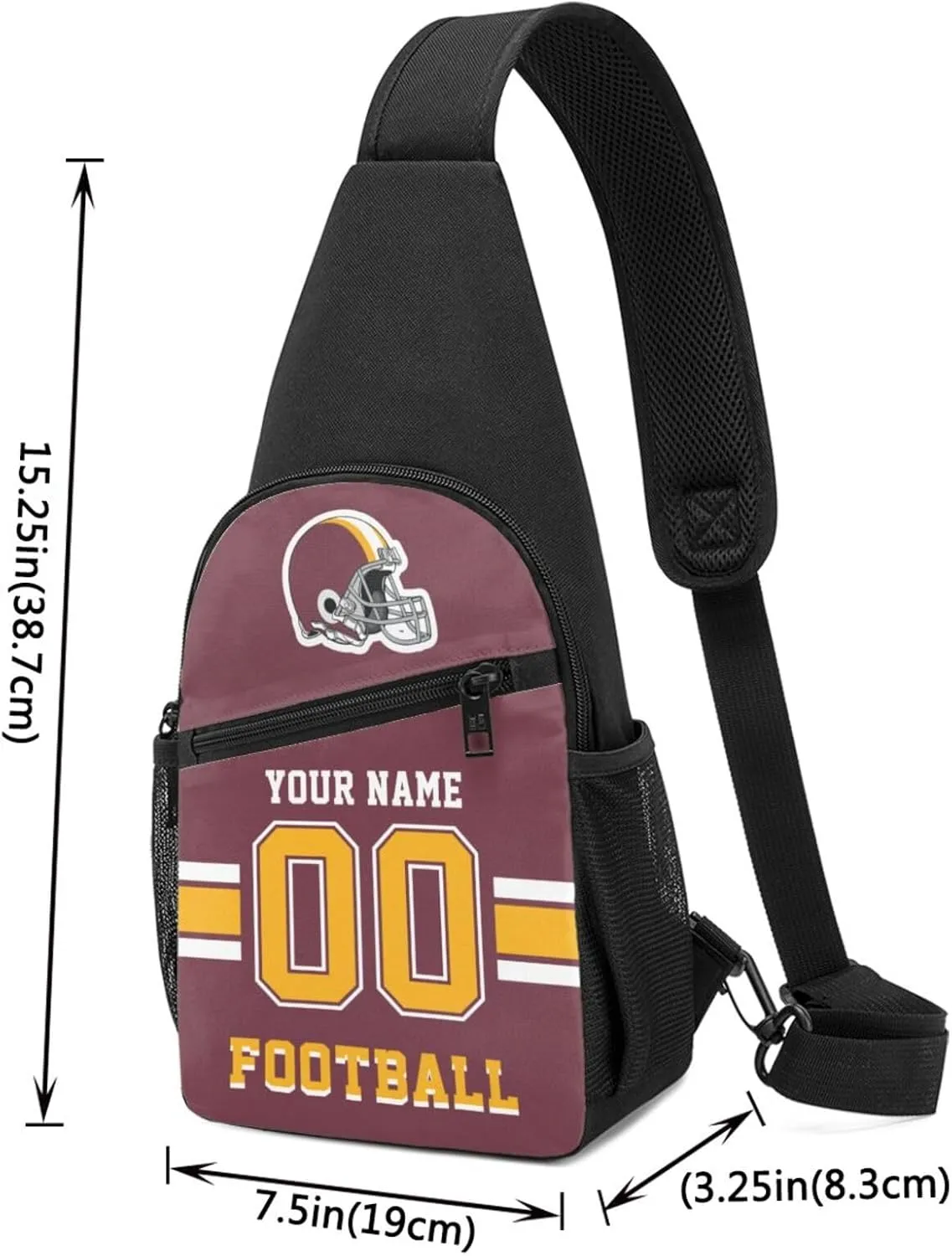 Custom Sling Bag, Personalized Crossbody Bags with Name and Number, Customize Sling Shoulder Backpack