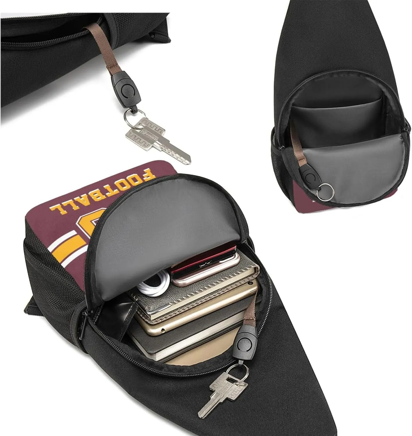 Custom Sling Bag, Personalized Crossbody Bags with Name and Number, Customize Sling Shoulder Backpack