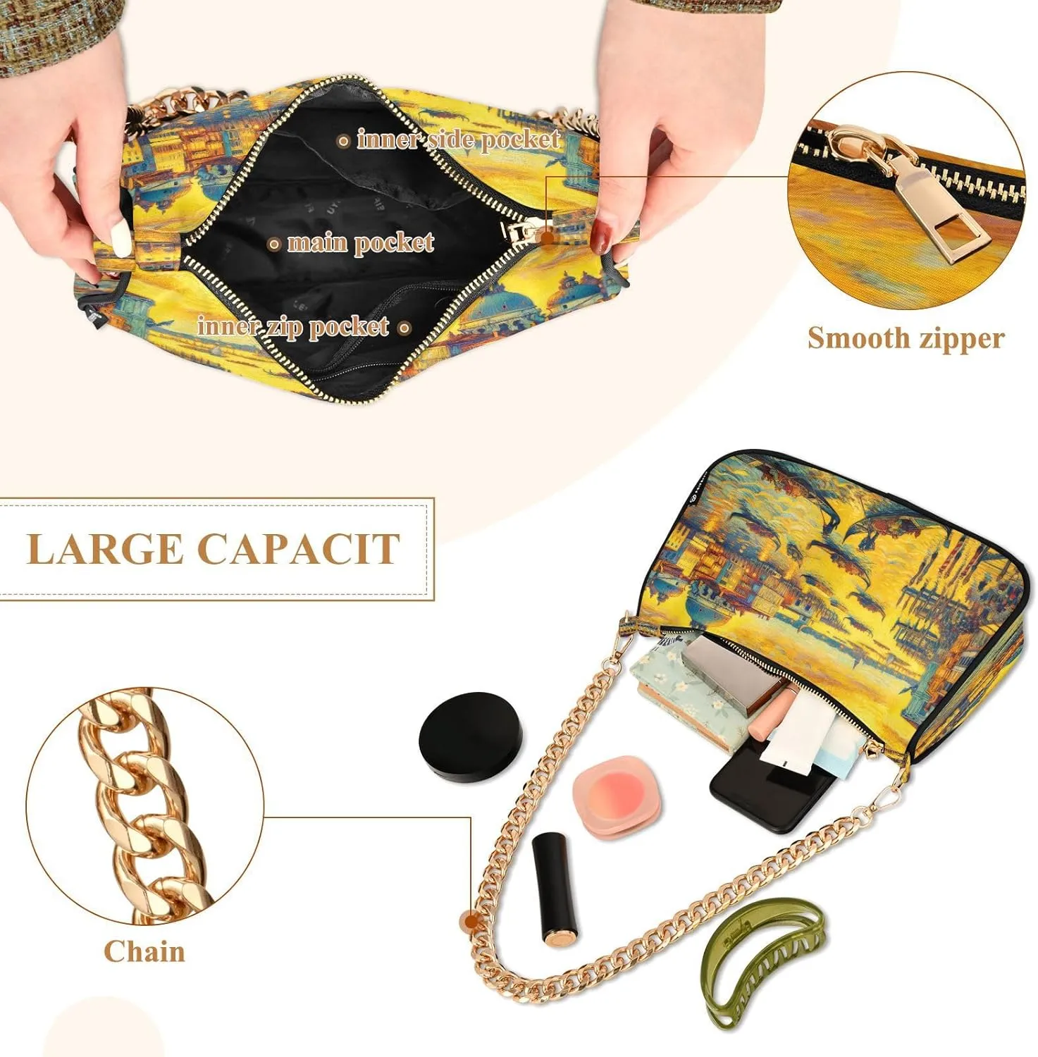 Cute Cartoon Frog Big Eyes Purse with Zipper, Trendy Bags for Women