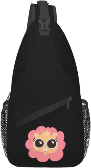 Cute Lion Head Crossbody Bags For Women Men Chest Backpack Gym Shoulder Bag Travel Outdoor Sports Casual Crossbody Bags