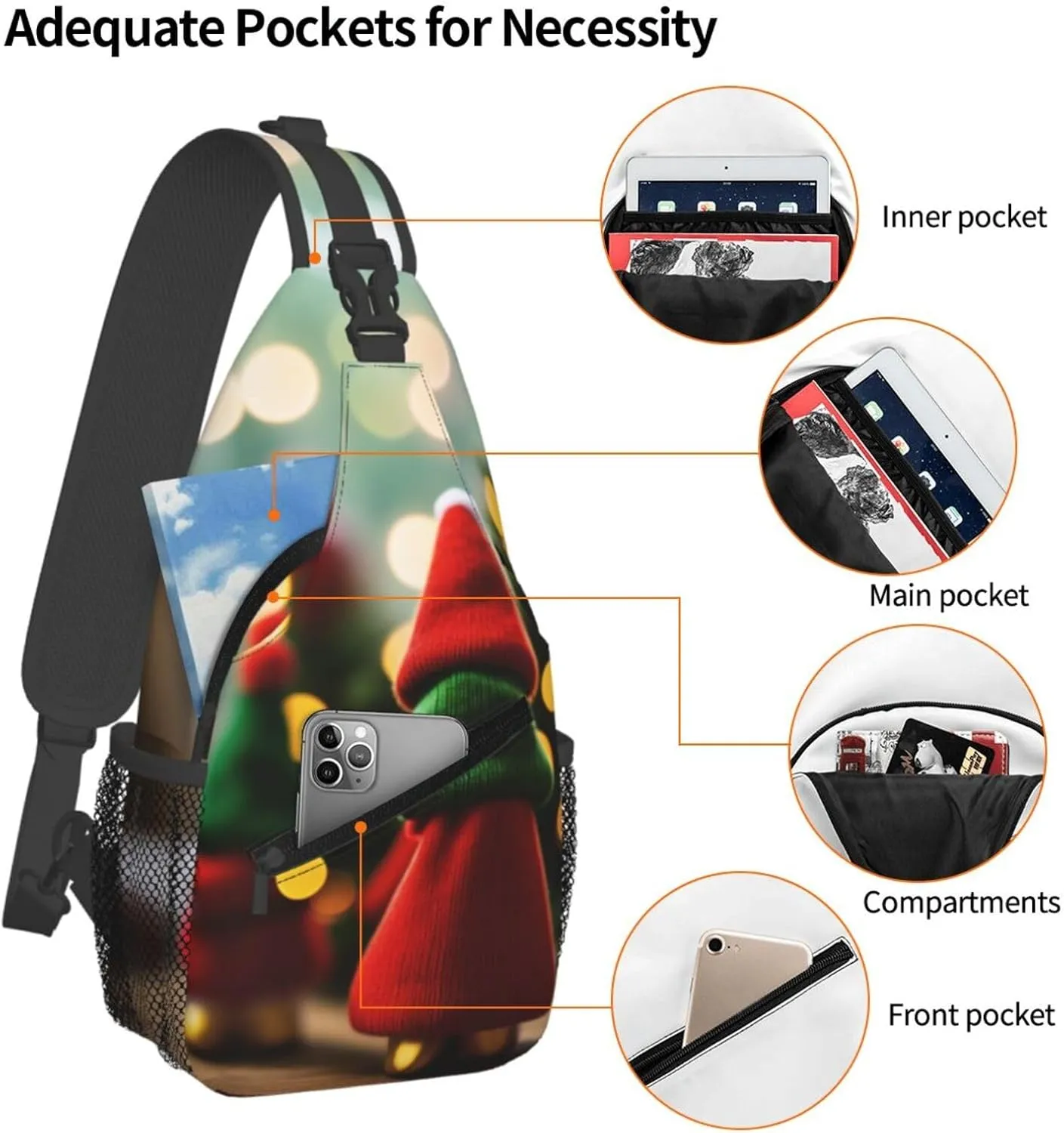 Cute Owl Sling Bag For Women Mencross Sling Bag Fashion Crossbody Shoulder Bag Chest Bag For Hiking Travel