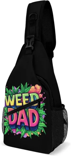 Dad Weed Sling Backpack Multipurpose Crossbody Shoulder Bags Travel Chest Bag Hiking Daypack