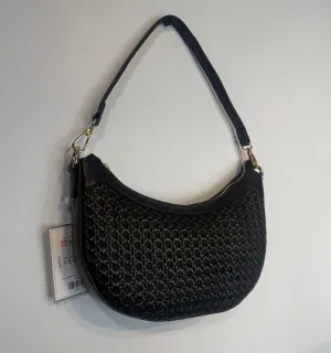 Daisy Half-Moon Rattan Crossbody