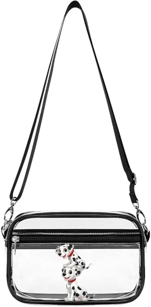 Dalmatians Clear Bag PVC Clear Crossbody Purse Bag Transparent Shoulder Handbag with Adjustable Strap