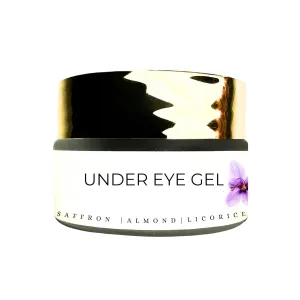 DBE Under Eye Cream for Dark Circles Removal Women/Men Gel based, Organic, Natural, Rich, Anti-Puffy, Wrinkle Care, with Saffron, Almond, Turmeric, Aloe.15 Gm.