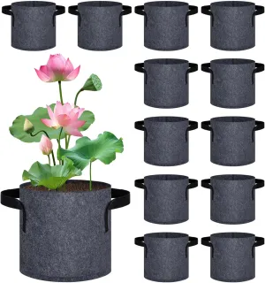DECOHS 12 Pack Aquatic Plant Pots for Pond, Reusable Fabric Aquatic Plant Pots, Breathable Pond Plant Basket Grow Bags with Handles for Aquatic Plants, Bog Plant, Water Lily, Lotus, Flower (1 Gallon)