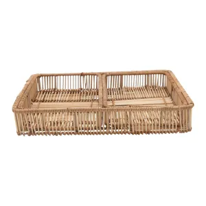 Decorative Rattan Tray with Handles