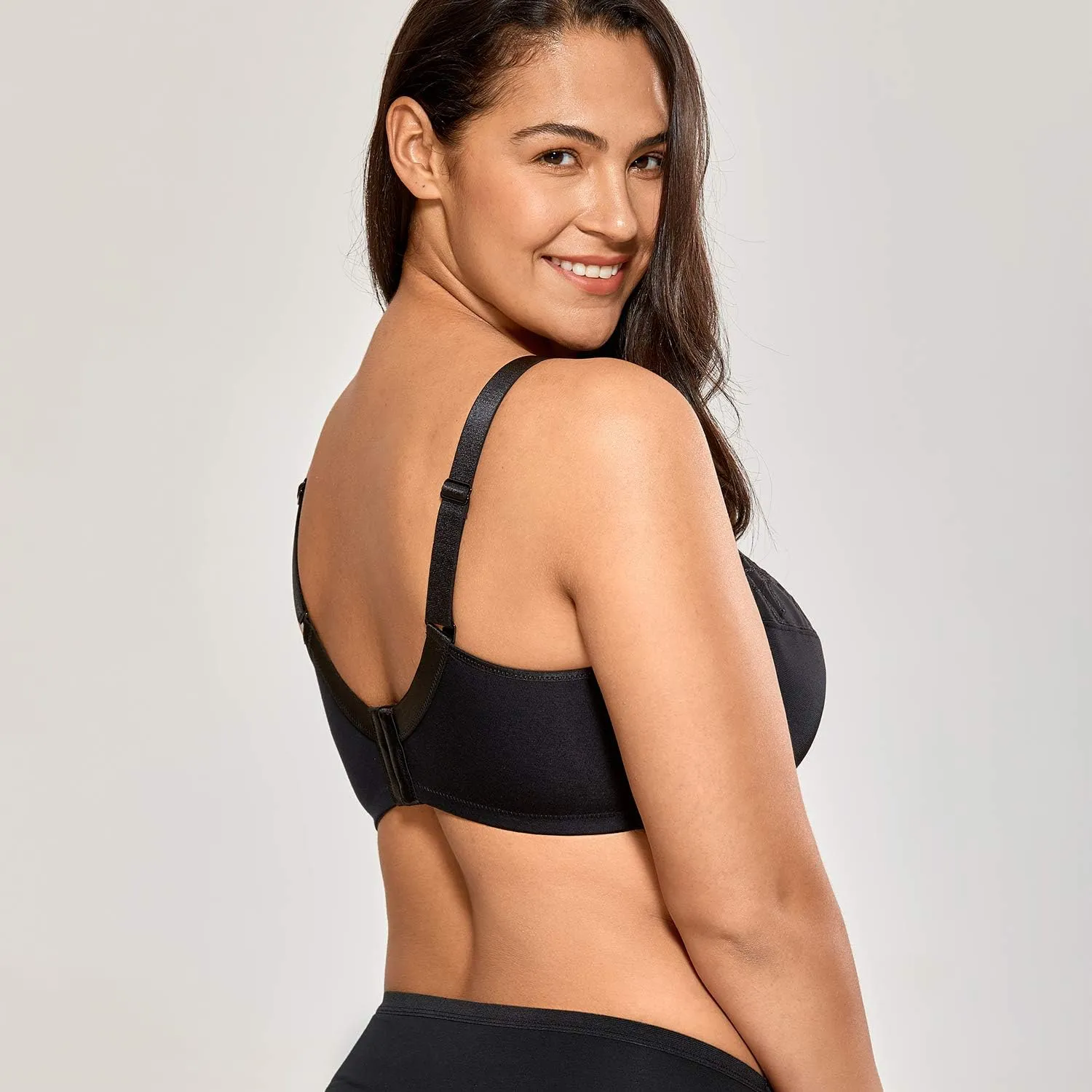 DELIMIRA Women's Mastectomy Pockets Wireless Post-Surgery Plus Size Cotton Sleep Bralette Bra