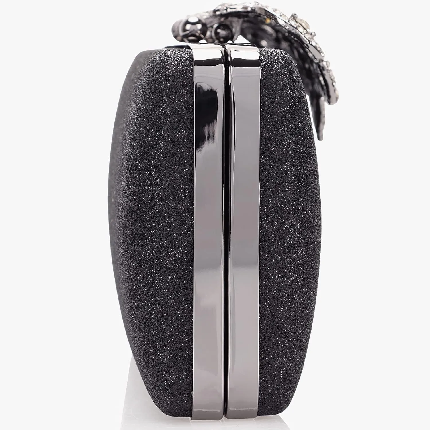 Dexmay Rhinestone Clutch Bag with Crystal Crown Clasp Women Evening Handbag Formal Party Purse