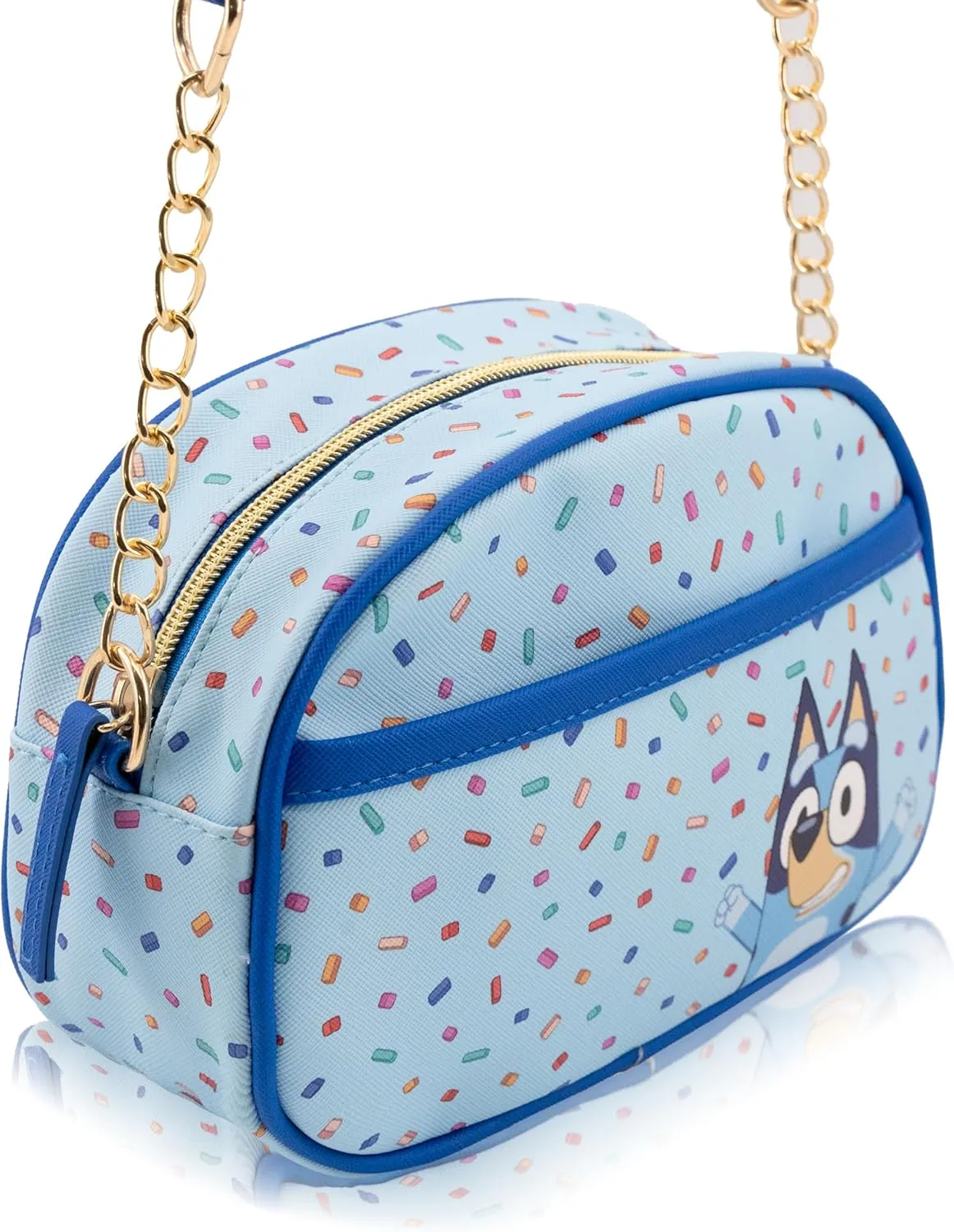 Disney Sanrio Bluey Purse Crossbody Handbag for Women | Metallic Vinyl Women's Shoulder Handbag