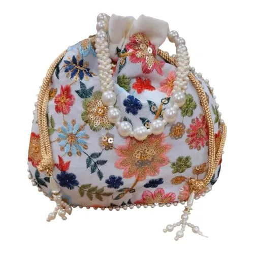 DMS RETAIL Potli Bags For Wedding Return Gifts For Women In Bulk, Ladies Return Gifts For Pooja Birthday Kitty Party Shagun Mehndi Sangeet Pack of (Pack of 3)