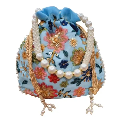 DMS RETAIL Potli Bags For Wedding Return Gifts For Women In Bulk, Ladies Return Gifts For Pooja Birthday Kitty Party Shagun Mehndi Sangeet Pack of (Pack of 6)