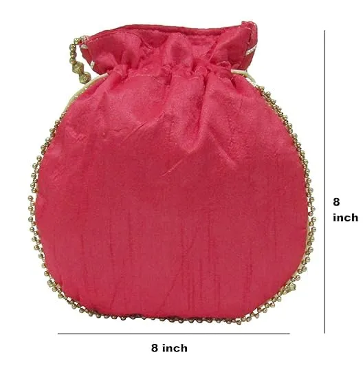 DMS RETAIL Potli Bags For Wedding Return Gifts For Women In Bulk, Ladies Return Gifts For Pooja Birthday Kitty Party Shagun Mehndi Sangeet Pack Of (Pack Of 7)
