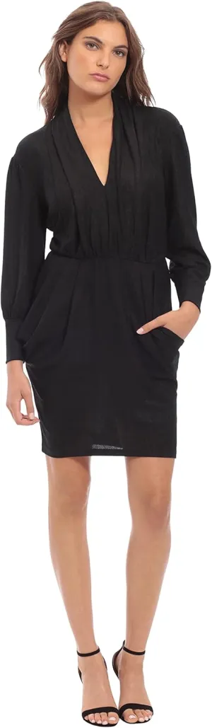 Donna Morgan Women's Stretch Lame Long Sleeve with Pockets
