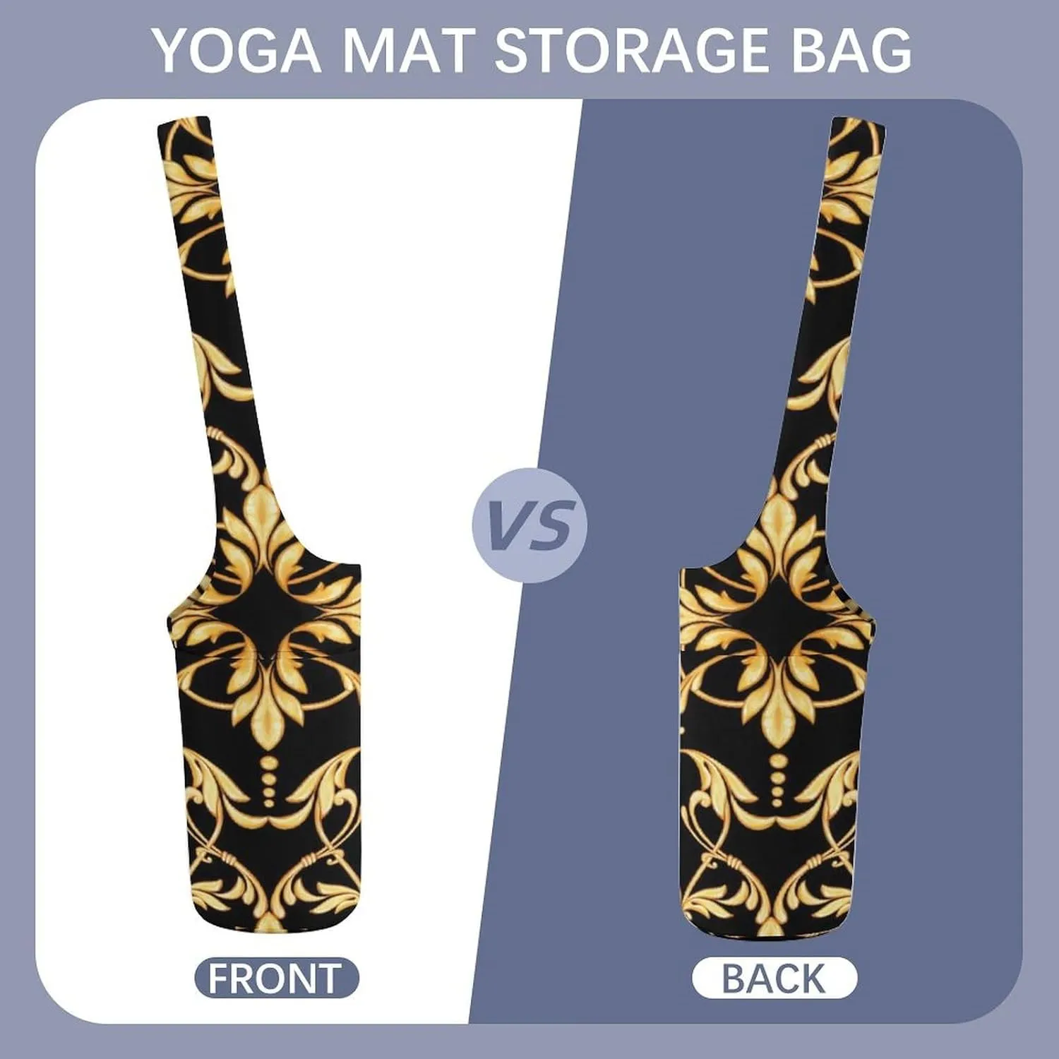 Donnapink Yoga Mat Bag, Canvas Storage Bag with Pocket Shoulder Strap, Fashion Mat Bag