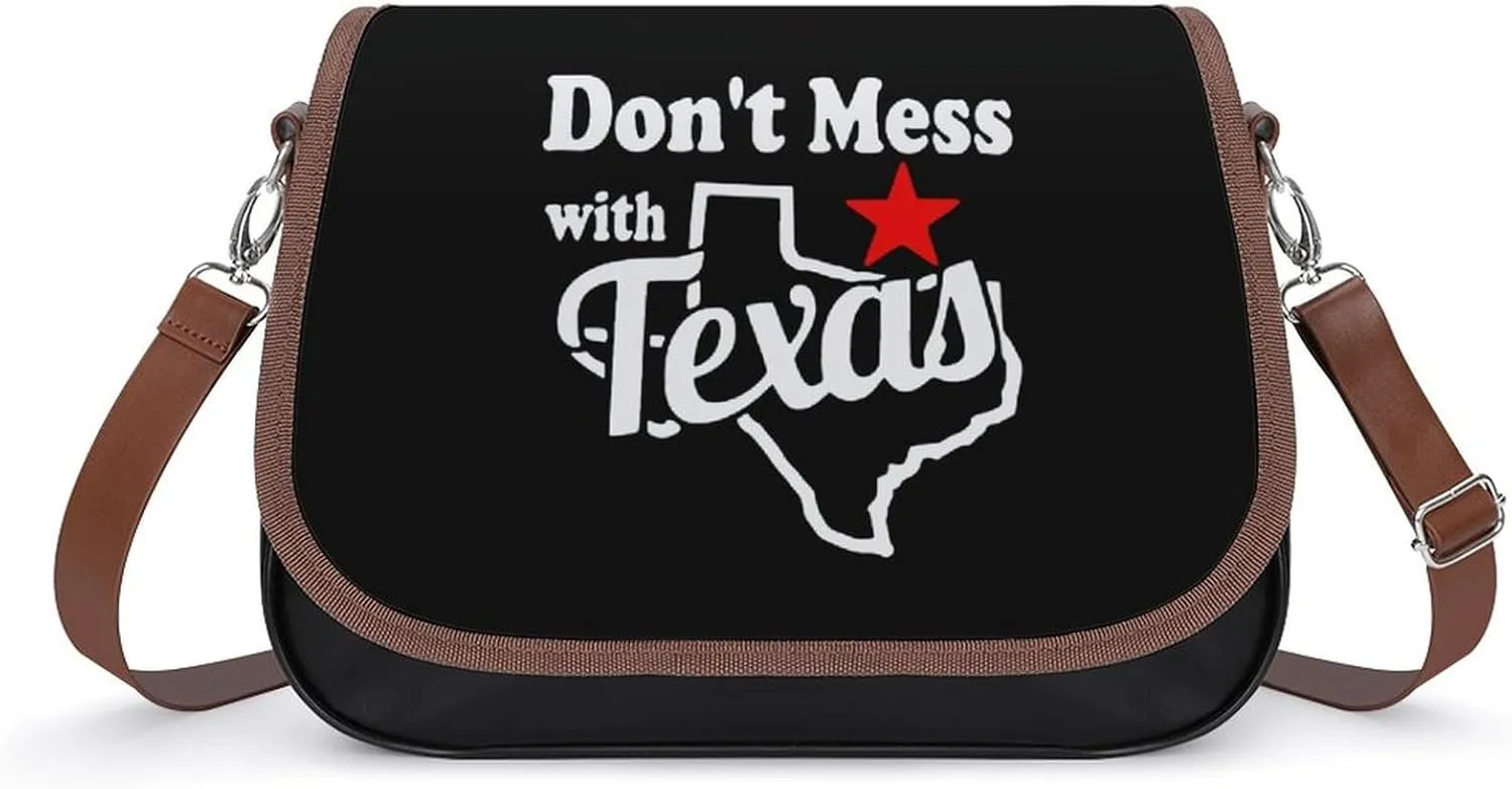 Don't Mess with Texas Fashion Crossbody Bags Purses for Women Funny Printing Shoulder Handbags Gifts