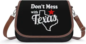 Don't Mess with Texas Fashion Crossbody Bags Purses for Women Funny Printing Shoulder Handbags Gifts