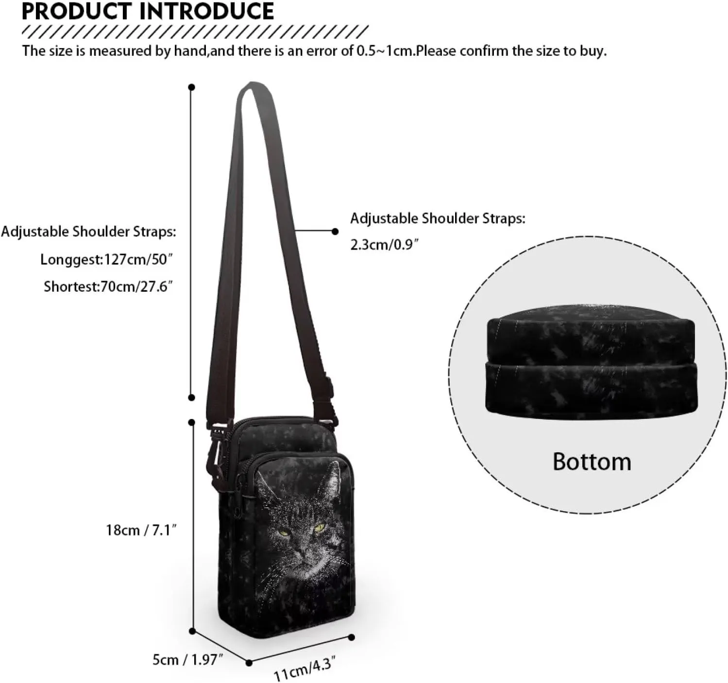 Double Layer Mini Crossbody Bag, Satchel Bags Handbag for Women Men