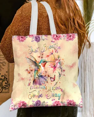 Durable Canvas Tote Bags - JUST BREATHE HUMMINGBIRD - Lightweight &amp, High-Capacity Options by EBDR 01220524
