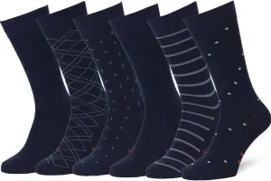 Easton Marlowe Mens Dress Socks 6 Pair Combed Cotton Classic Patterns No Seam Comfort