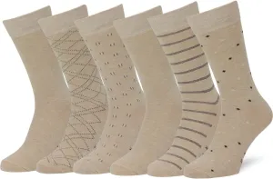 Easton Marlowe Mens Dress Socks 6 Pair Combed Cotton Classic Patterns No Seam Comfort