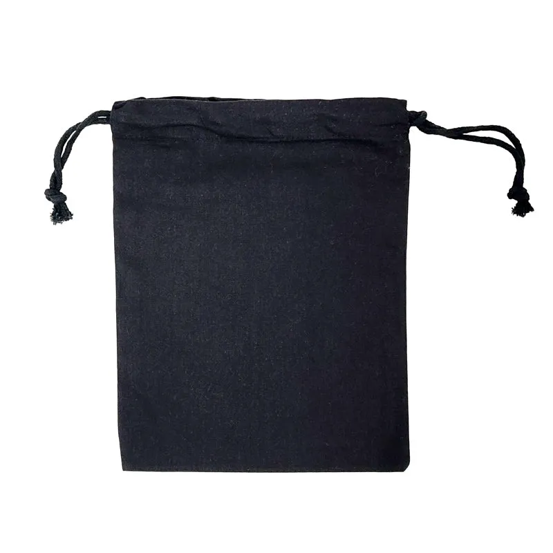 EC-15B Black Calico Drawstring Bag (Medium)