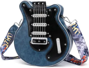 Electric Guitar Shape Bags for Women, Small Shoulder Bags Creative Guitar Shape Crossbody Bag Zipper PU Bag