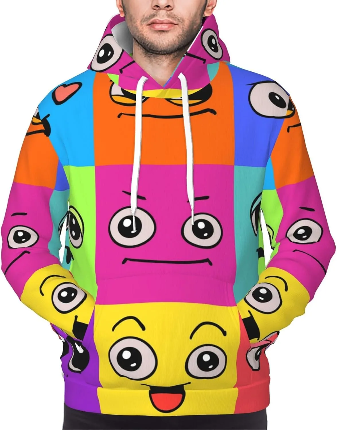 Elephant Giraffe Mens Hooded Pullover Drawstring Hoodeds Sweatshirts with Pocket