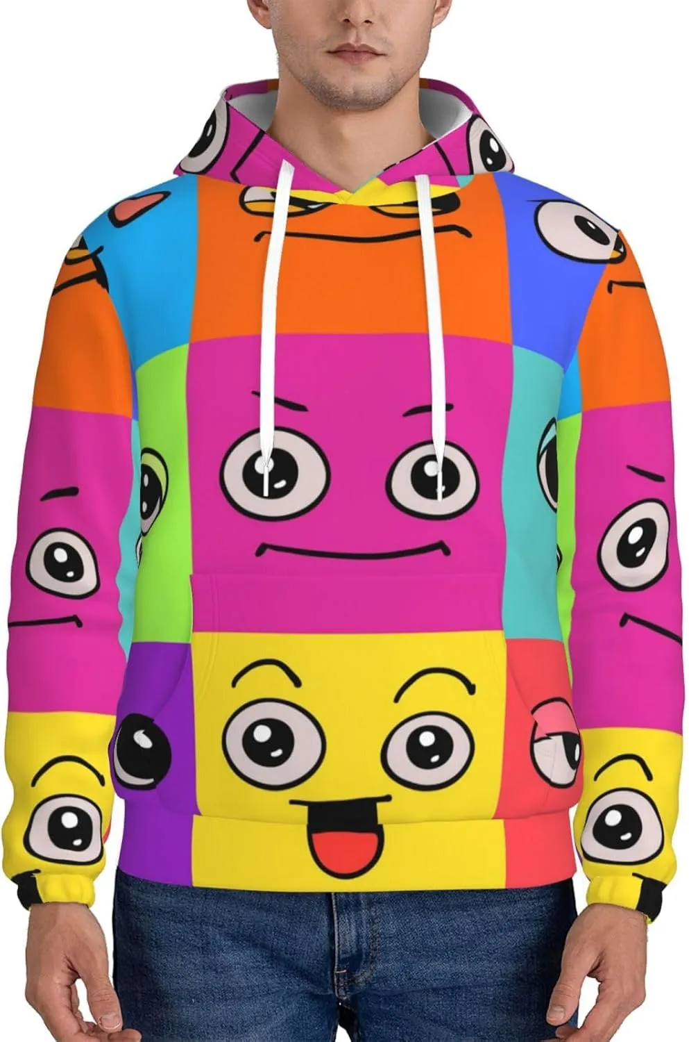 Elephant Giraffe Mens Hooded Pullover Drawstring Hoodeds Sweatshirts with Pocket