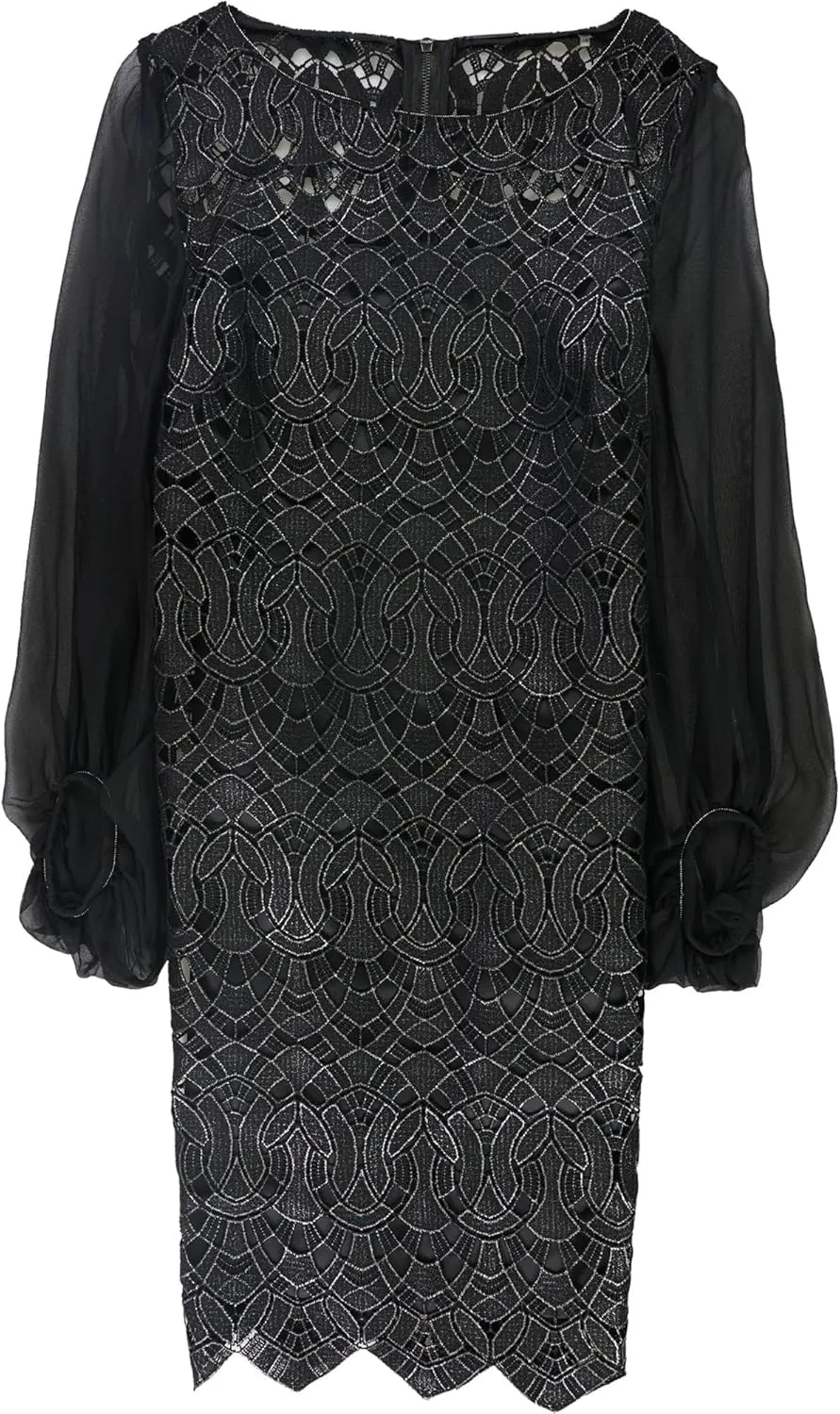 Elie Tahari Womens Metallic Cocktail Dress