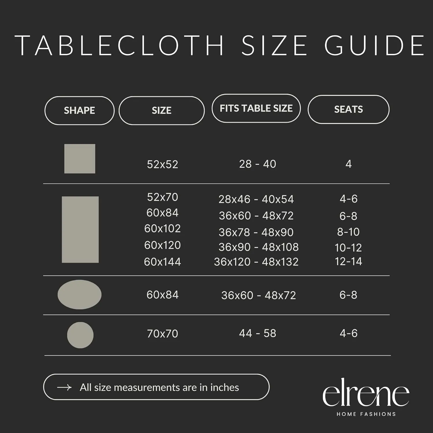 Elrene Home Fashions Wonderland Snowflake Metallic Foil Printed Fabric Holiday/Christmas Rectangle Dining Tablecloth, 60"x84"