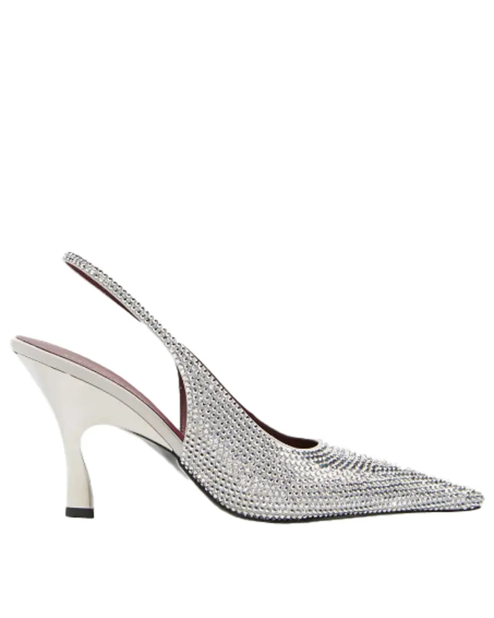 Elsa Crystal-Embellished Slingback Heel in Silver