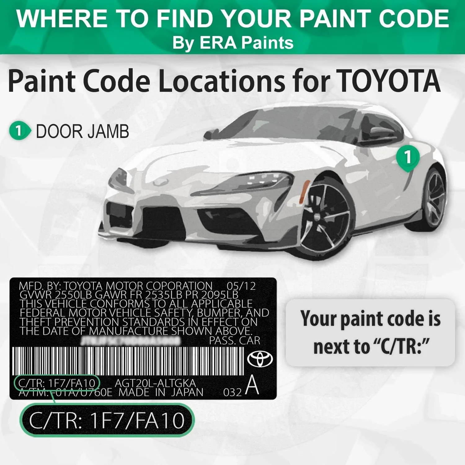 ERA Paints 8R9 - Oceanus Metallic for TOYOTA Exact Match Automotive Touch Up Paint Spray - 2K Pro Kit