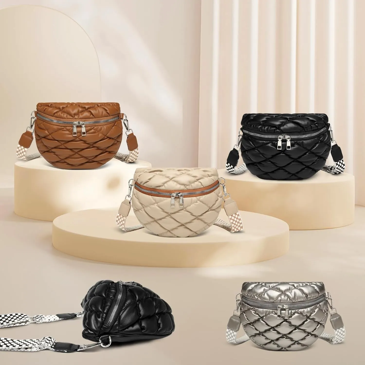 Eslcorri Crossbody Bags for Women - Fashion Sling Purse Shoulder Bag Fanny Pack Leather Causal Chest Bum Bag Cross Body Purse