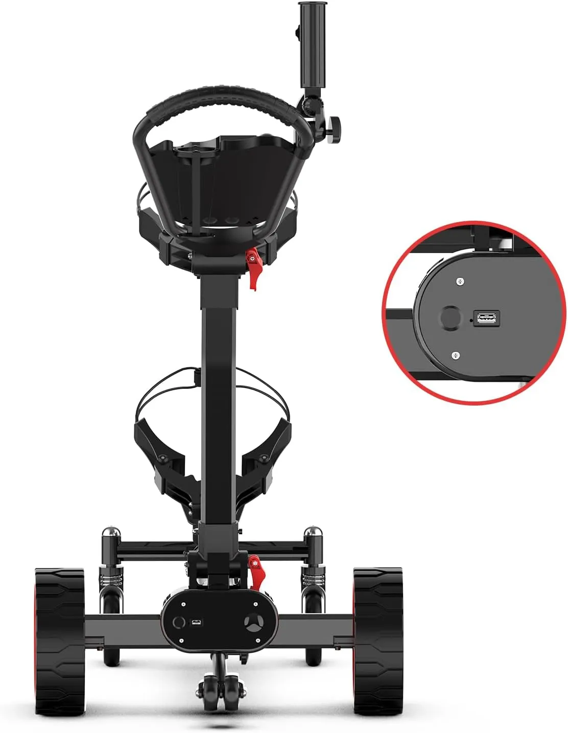 EST3 All Terrain Electric Golf Cart, Automatic Sensing Driving Golf Cart, 35-40 KM Ultra Long Driving Distance 5 Tires Dual Motor Golf Push Cart