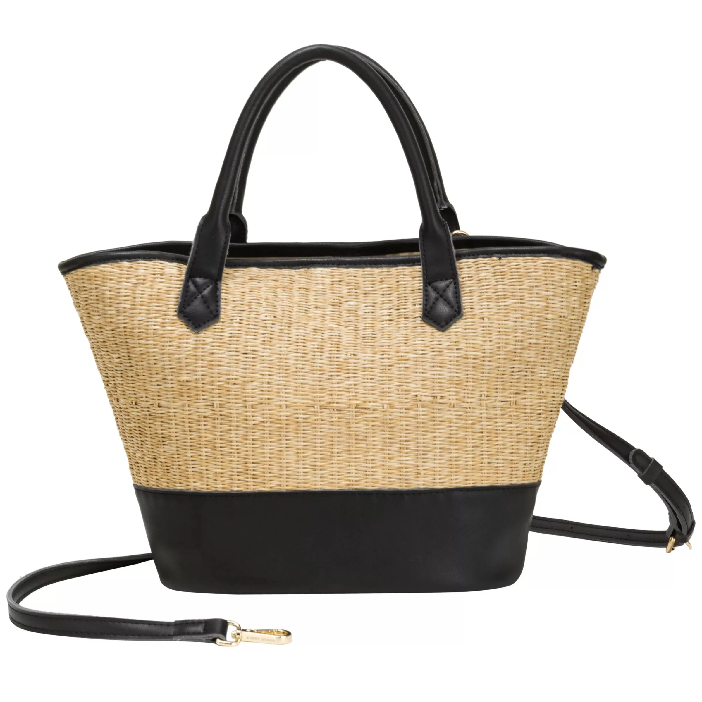 Every Other Large Soleil Rattan Tote Bag | Black