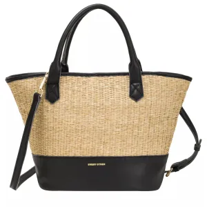 Every Other Large Soleil Rattan Tote Bag | Black